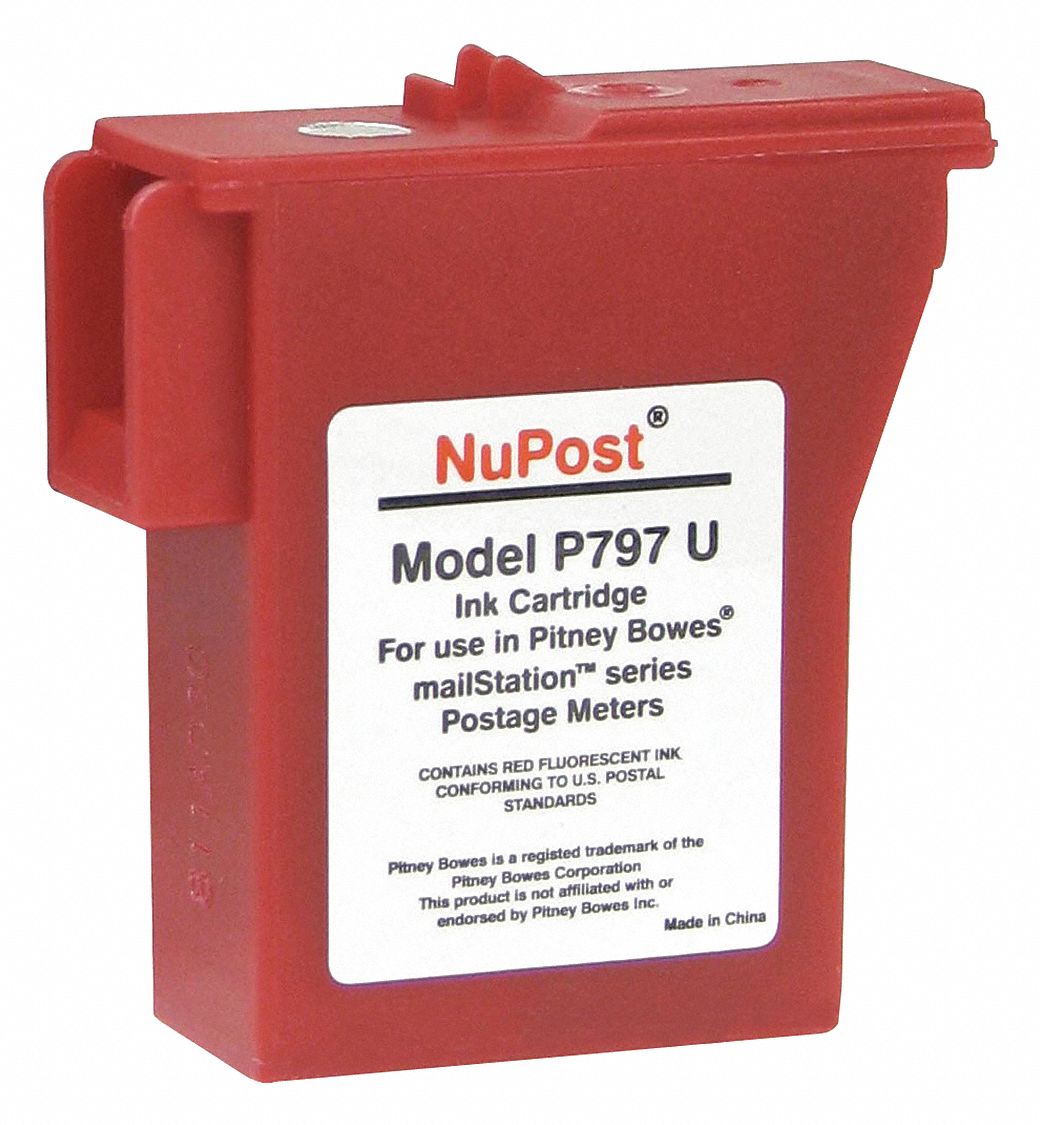Postage Ink Cartridge: 797-0, Remanufactured, Pitney Bowes, Postage Meter, K700/K7MO, Red