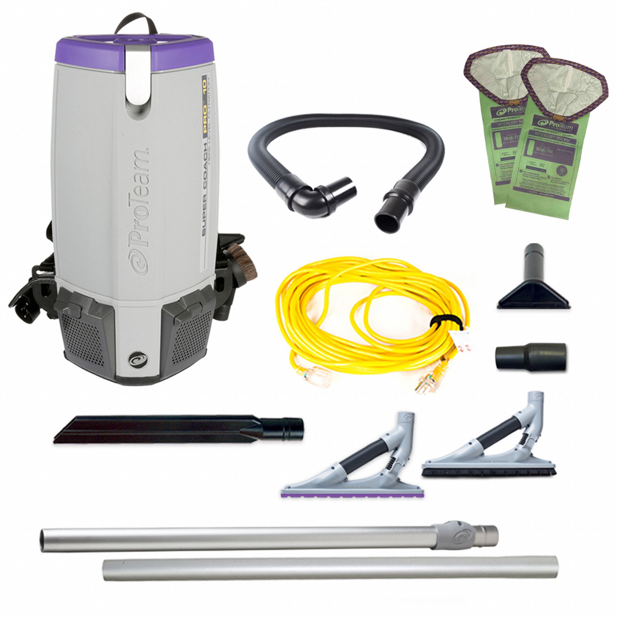 PROTEAM Backpack Vacuum 159 cfm Vacuum Air Flow, 12 lb Wt, 70 dB Sound