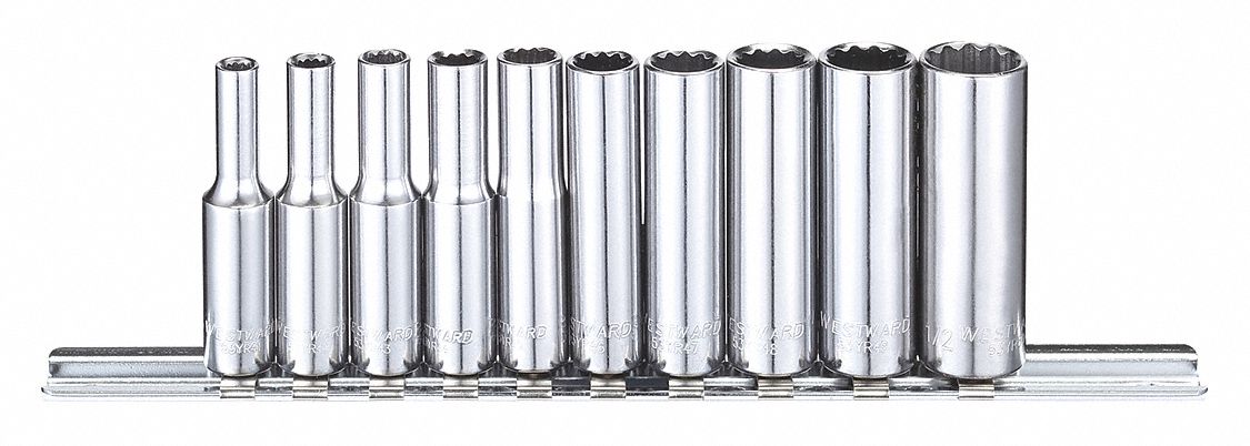 SOCKET SET,SAE,1/4" DRIVE,10 PCS