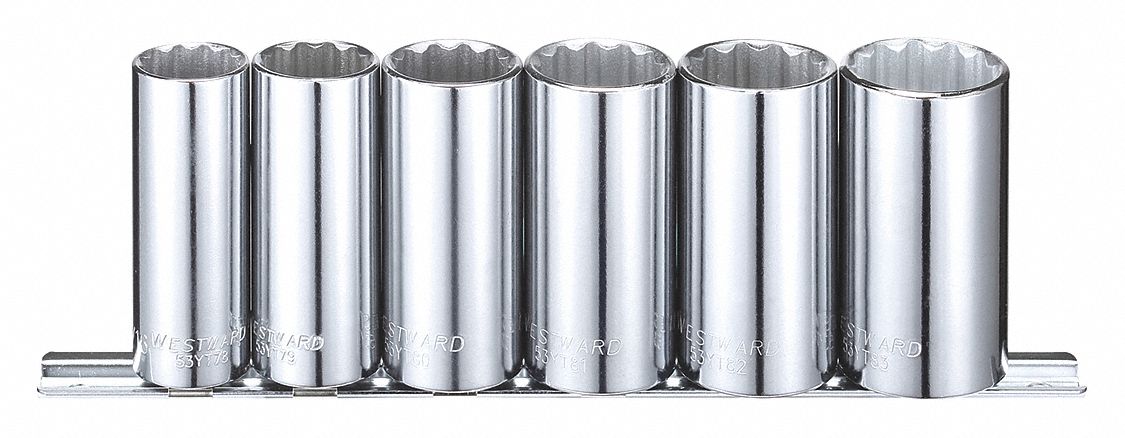 SOCKET SET,SAE,3/8" DRIVE,6 PCS