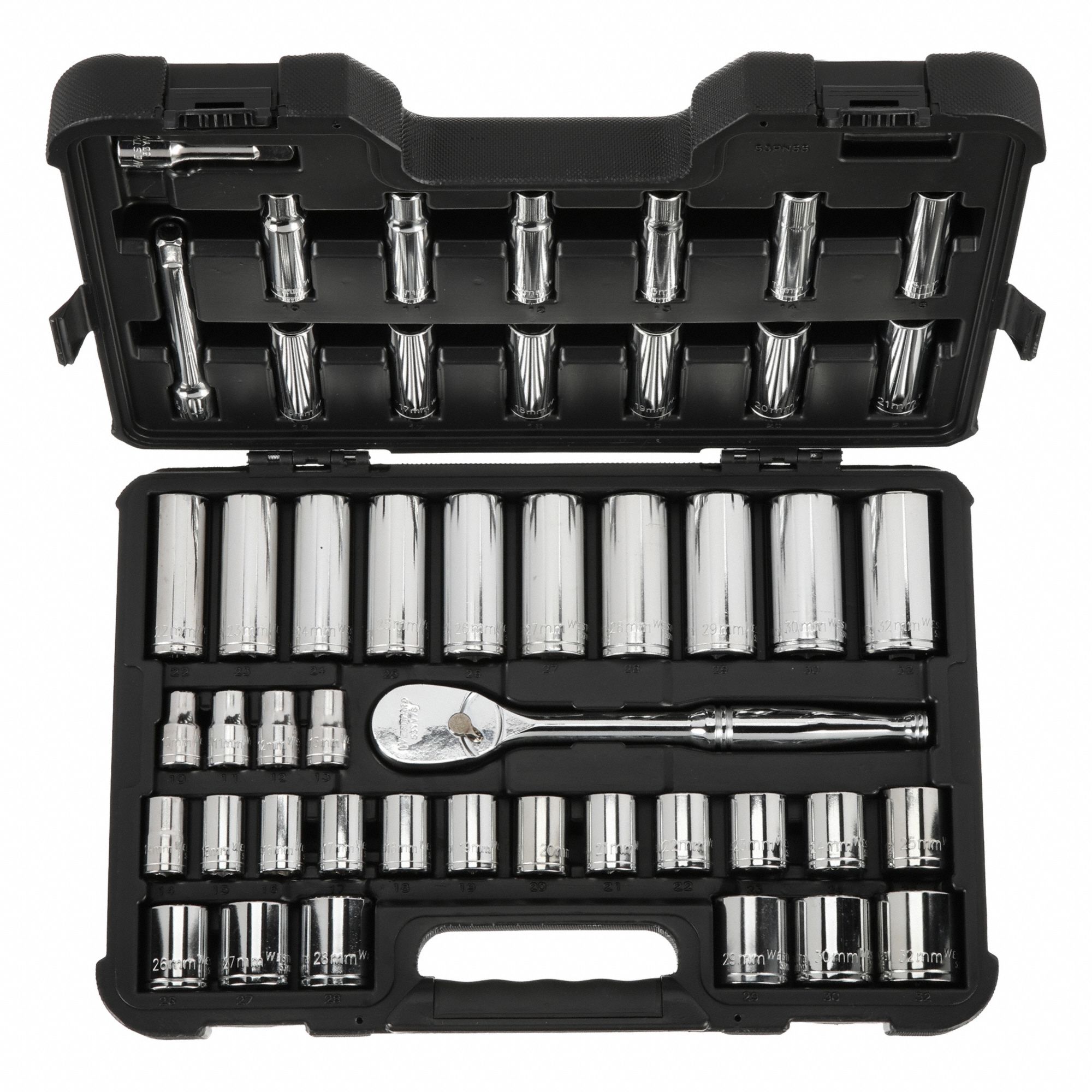 ENSMBL DOUILLE,1/2PO,MTRQ,CHROME,47PC