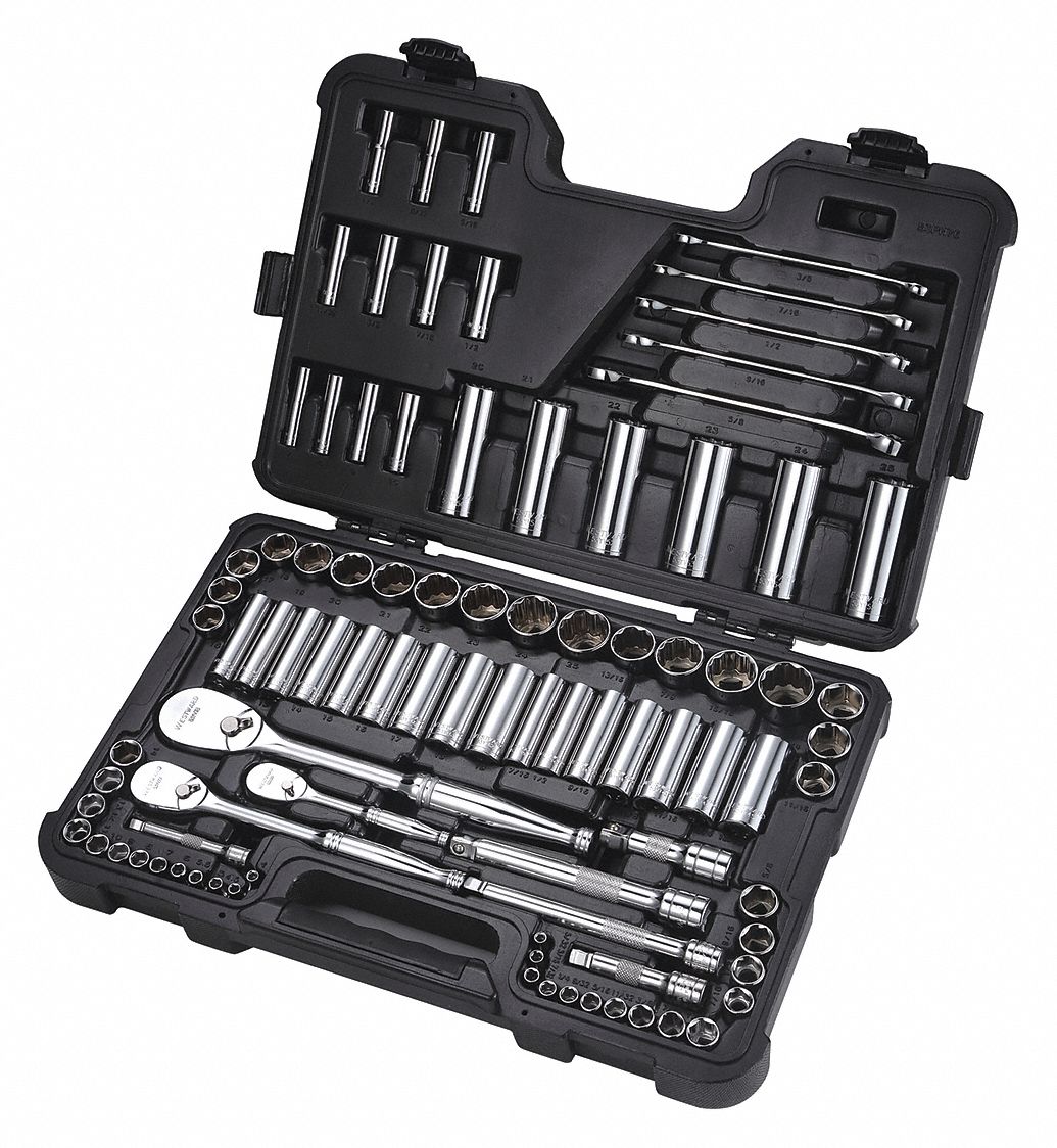 Westward Socket Set 1 2 3 8 1 4 Sae Metric Socket Sets With Wrenches And Drive Tools Wsw53pn76 53pn76 Grainger Canada