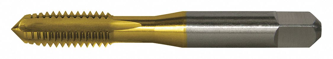Straight Flute Tap: #0-80 Thread Size, 5/16 in Thread Lg, 1 5/8 in Overall Lg