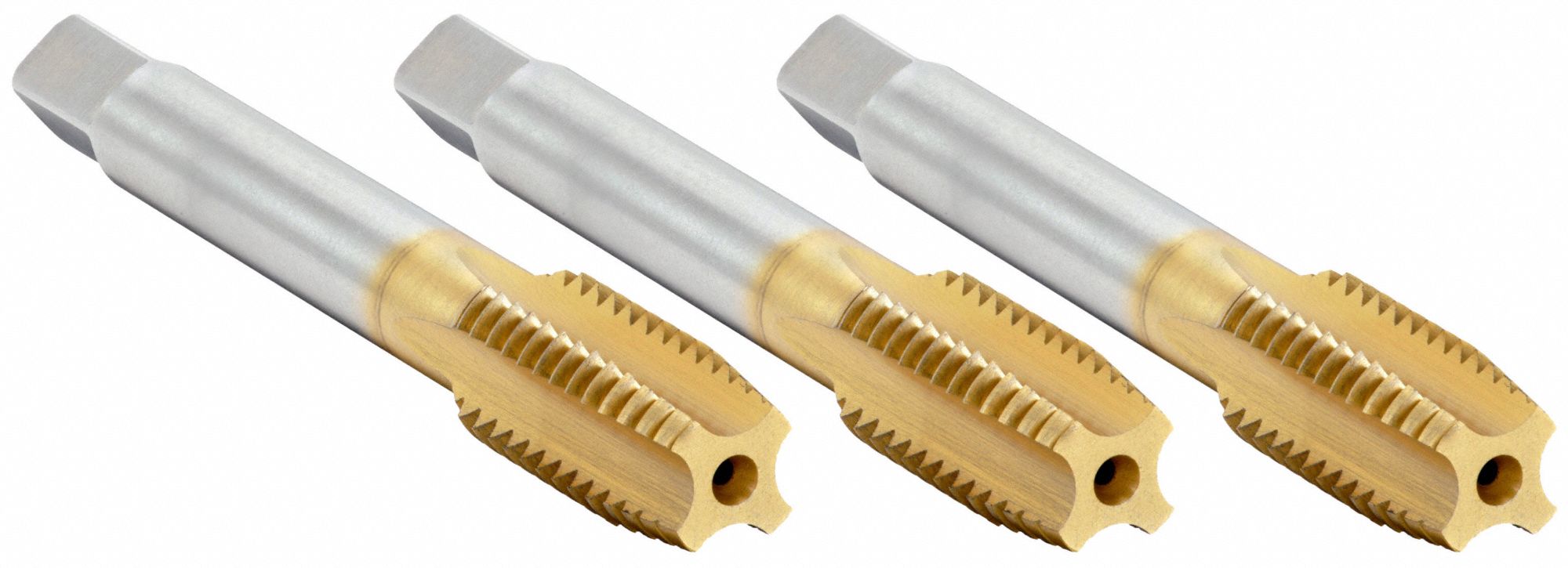 JEU DE TARAUDS, FILETAGE TARAUD 3/8 PO-16, FILETAGE 3/4 PO LONG, 2 15/16 PO LONG, ACIER RAPIDE