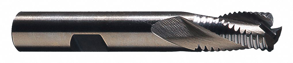 Roughing End Mill: Cobalt, 4 Flute, Coarse Pitch, 3/4" Mill Dia, 3" LOC, 5-1/4" OAL