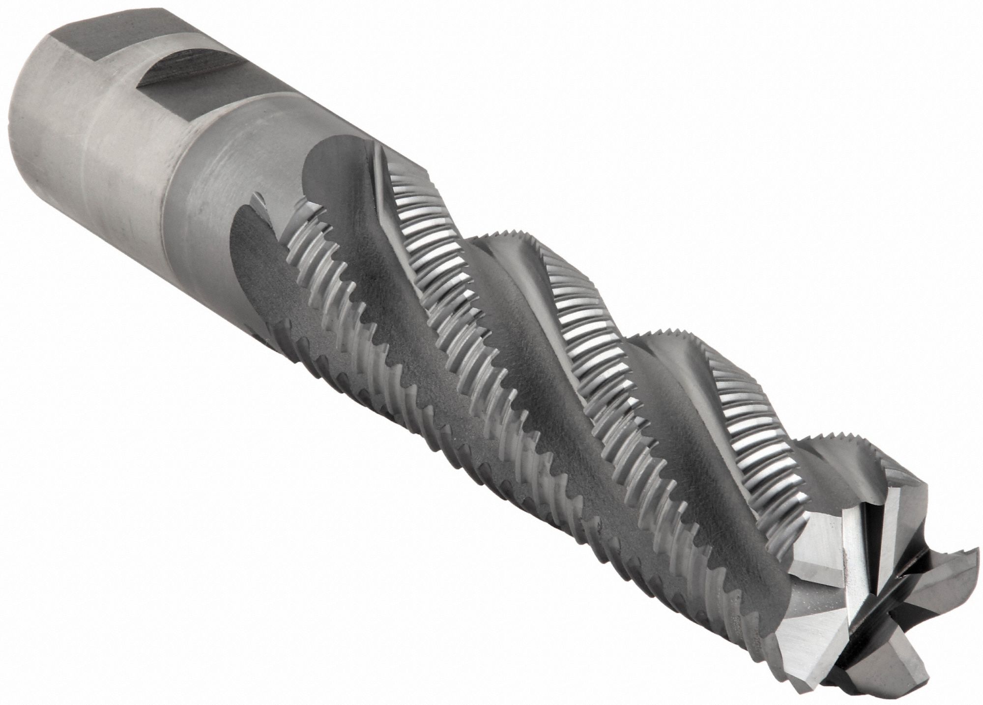 Roughing End Mill: Cobalt, TiCN Coated, 5 Flute, Coarse Pitch, 1" Mill Dia, 4" LOC