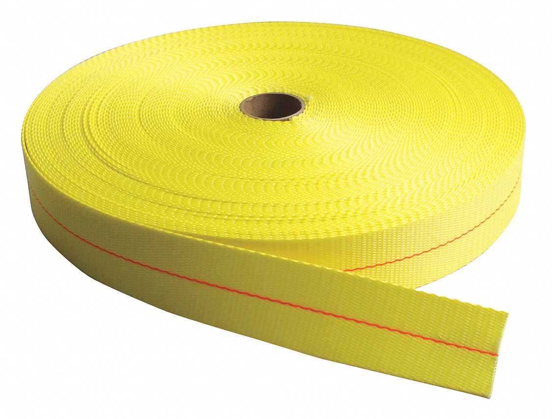 BULK WEBBING, POLYESTER, 10,000 LB/IN TENSILE STRENGTH, 3,300 LB WORKING LOAD LIMIT, YELLOW