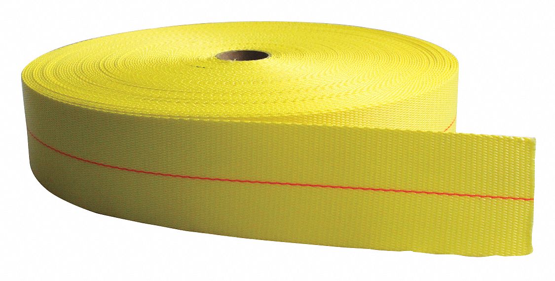 BULK WEBBING, POLYESTER, 15,000 LB/IN TENSILE STRENGTH, 4,900 LB WORKING LOAD LIMIT, YELLOW