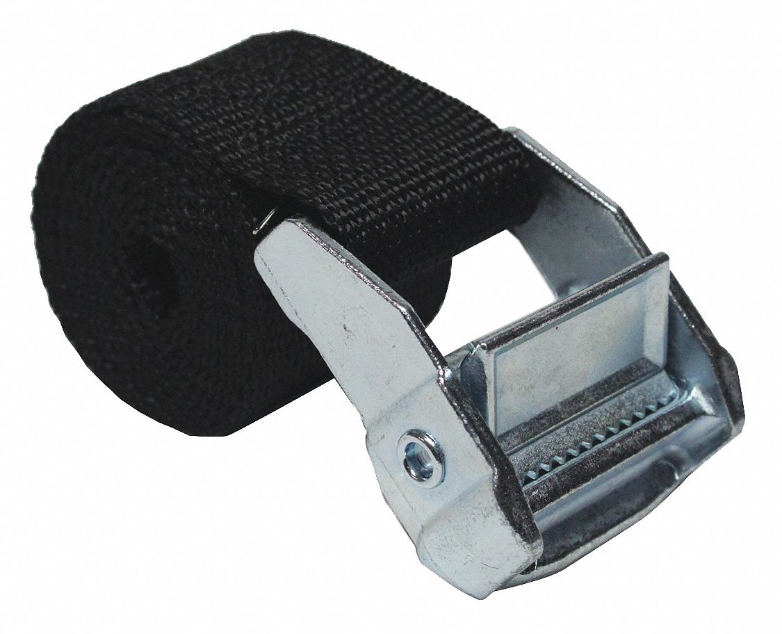 CINCH STRAP, POLYPROPYLENE, CAM, BLACK, 1-1/2 IN X 48 IN