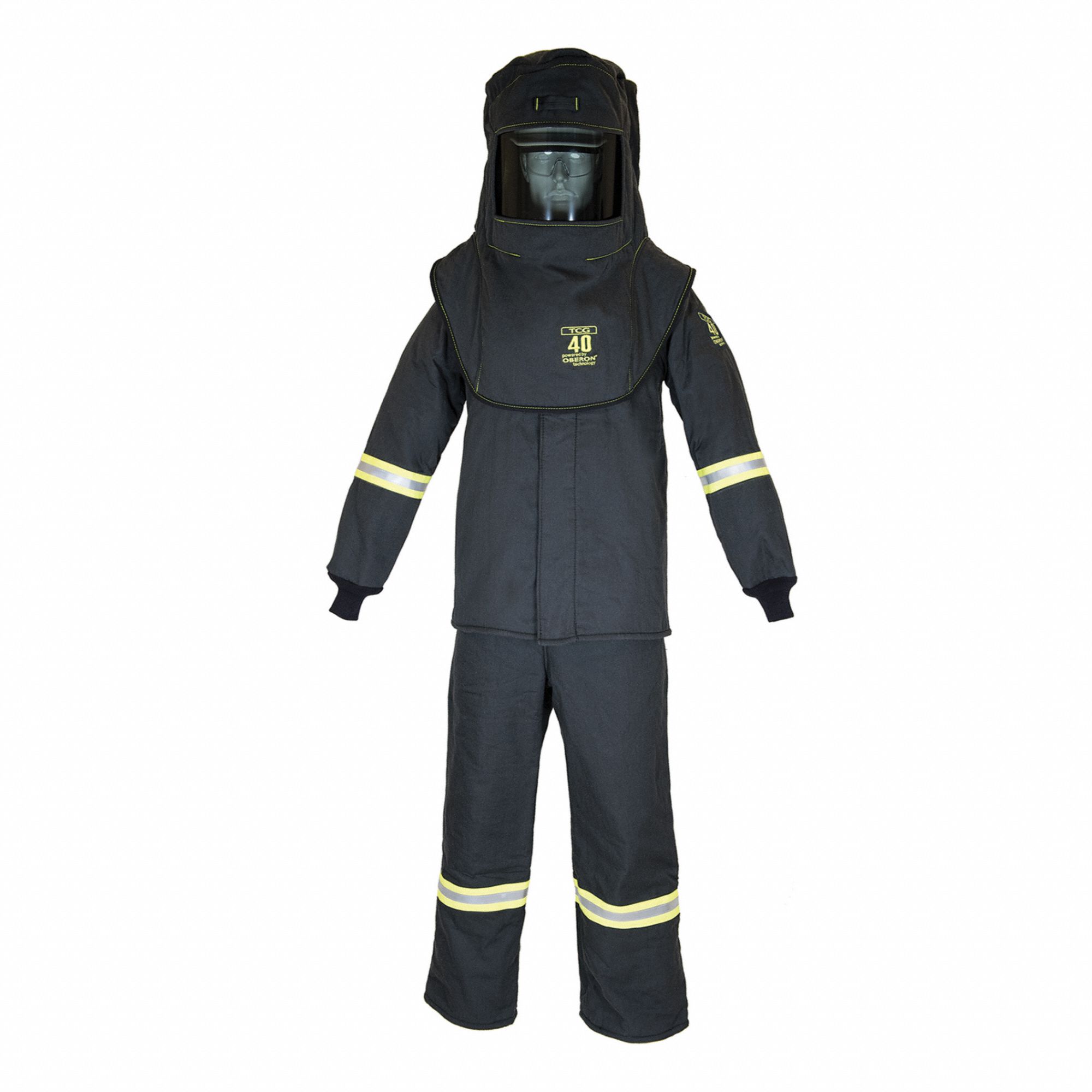 TCG40 ARC FLASH CLOTHING KIT, XL, 46 CAL/SQ CM ATPV, ARAMID, BIB OVERALLS/COAT/HOOD