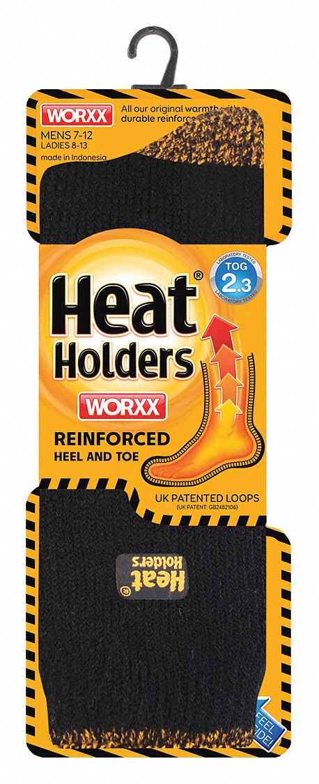 HEAT HOLDERS WORXX BLACK SOCKS FOR MEN