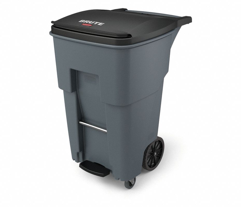 RUBBERMAID COMMERCIAL PRODUCTS Bote de Basura, 65 gal., Con Ruedas