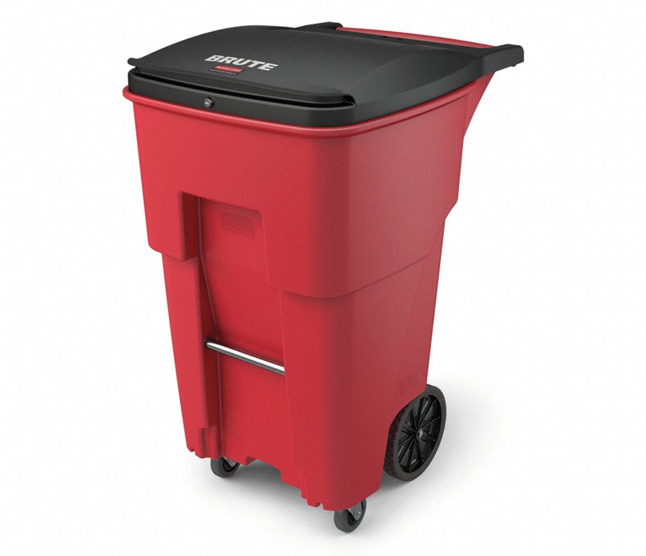 RUBBERMAID COMMERCIAL PRODUCTS Bote de Basura, 65 gal., Con Ruedas