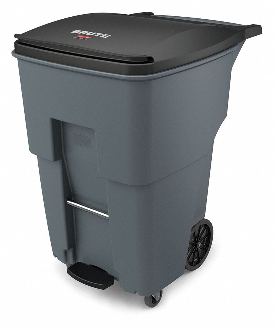 RUBBERMAID COMMERCIAL PRODUCTS Bote de Basura, 95 gal., Con Ruedas