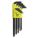 HEX KEY SET, SAE, LONG, 13 PIECES, BLACK OXIDE, 1 TIP, 2 27/32 IN TO 6 27/32, BALL END
