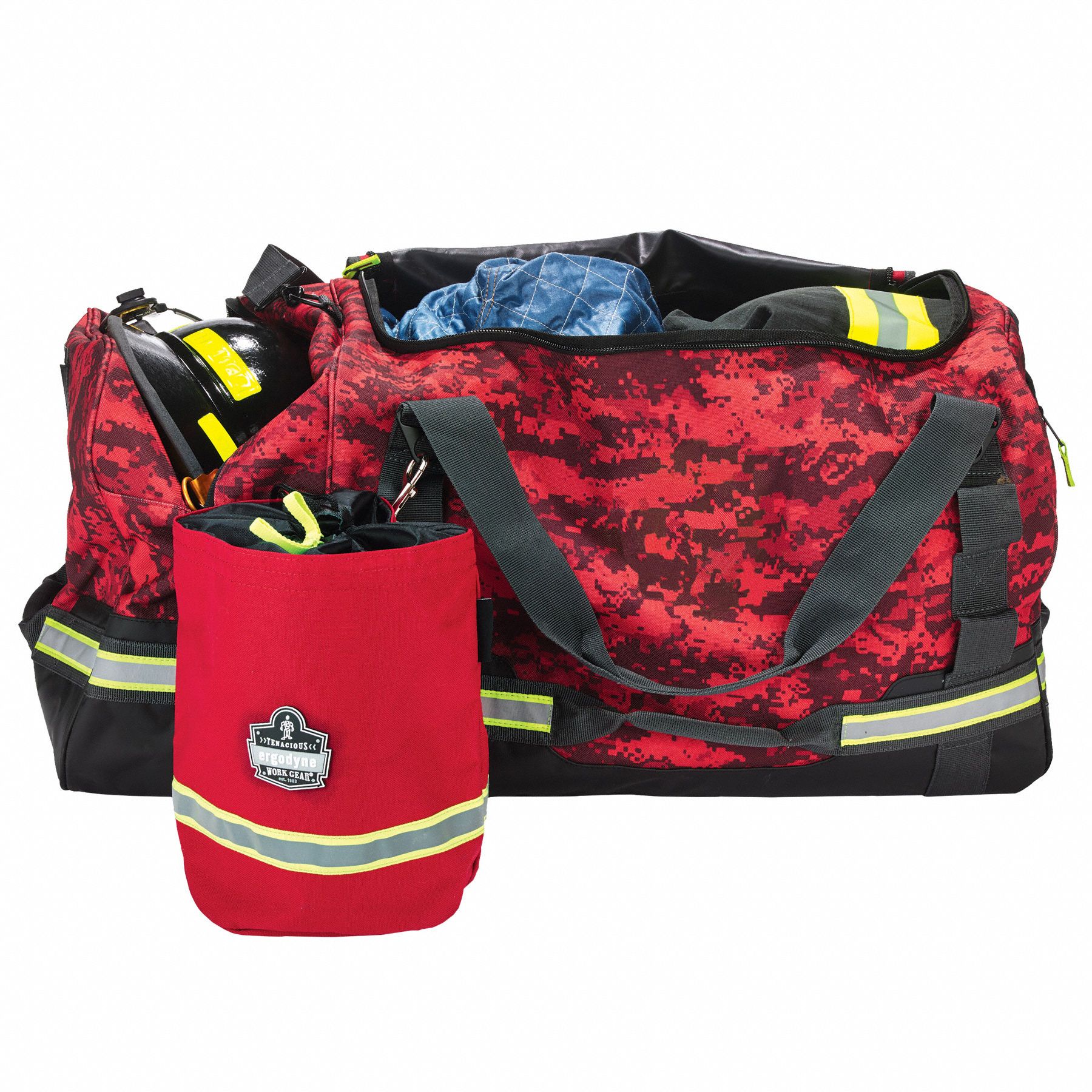 ERGODYNE Fire/Safety Gear Bag Red, Polyester, 7,688 cu in Storage