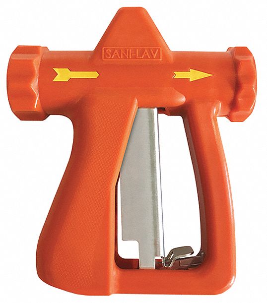 Spray Nozzle: 3/4 in Connection Size, GHT, Stainless Steel, 5 15/16 in Overall Lg, Orange