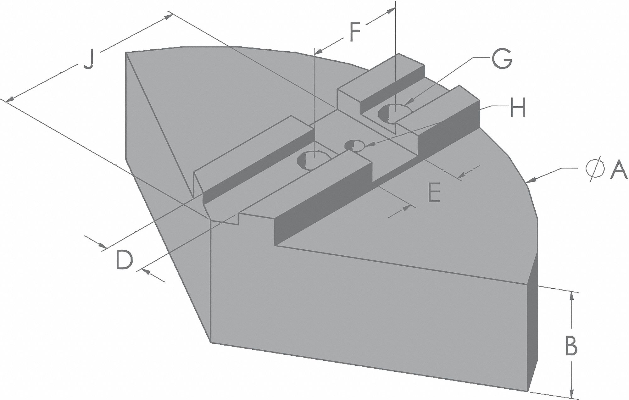 Lathe Jaw, 5/16", Aluminum