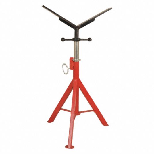 ROTHENBERGER, V Head, 2,500 lb Max Load Capacity, V-Head Pipe Stand ...