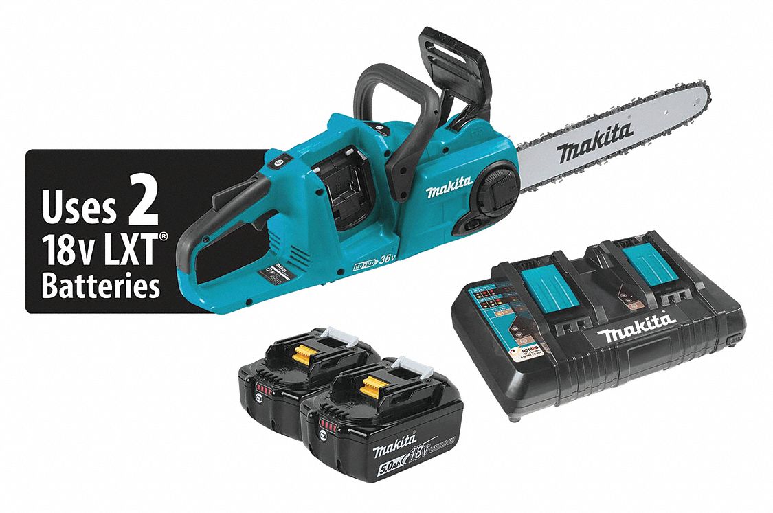 MAKITA 14 in, 18 V, Battery Powered, Chain Saw Kit, Battery Amperage 5