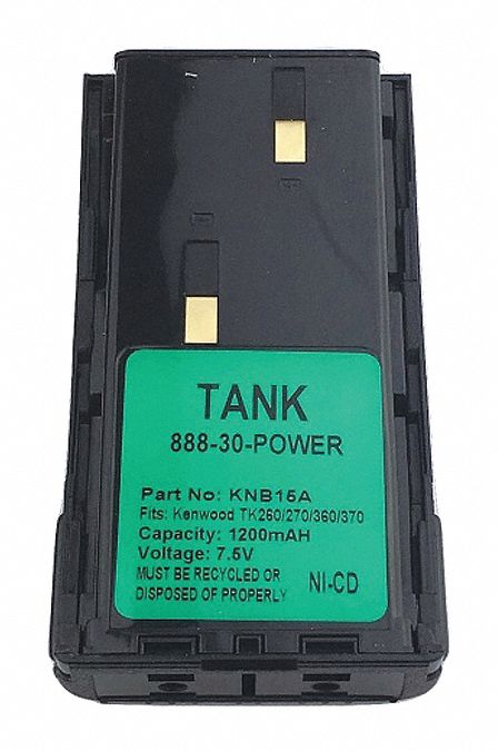 Radio Battery: Fits Kenwood, 1, 200 mAh, Nickel Cadmium, QKB-15A-12