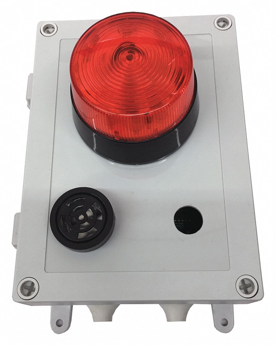 ECO SENSORS Warning Light, Strobe, 120V AC, Flashes per Minute 60, 7 in