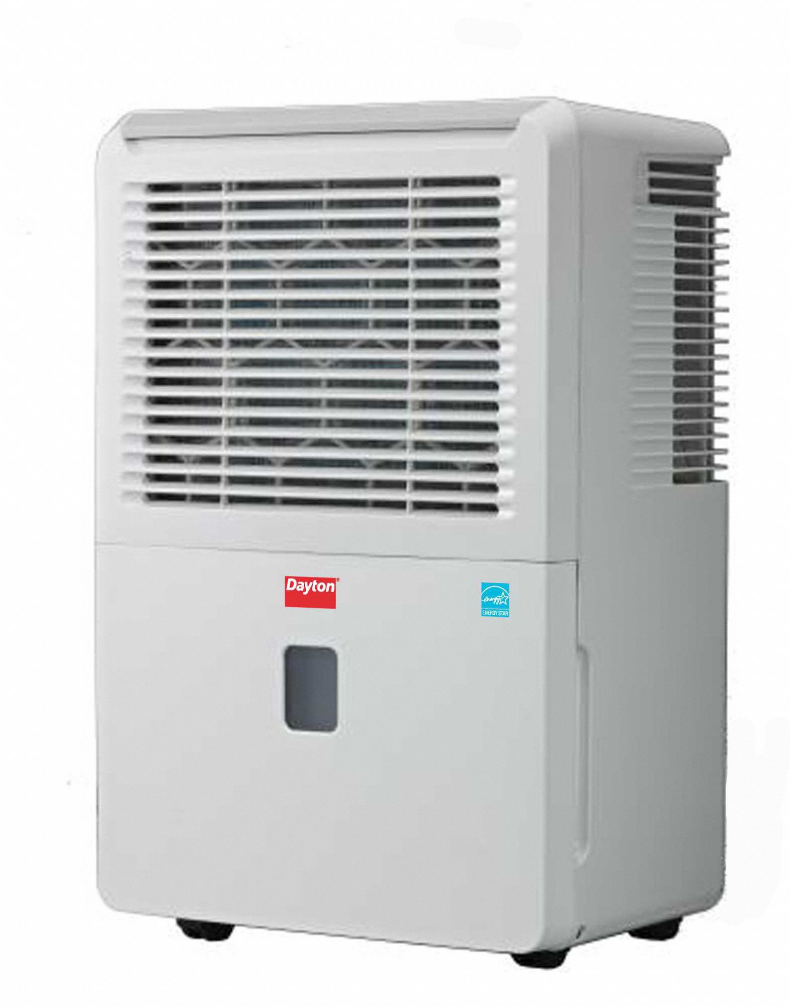 DAYTON Dehumidifier, 30 pt Capacity/24 Hrs. 60 RH, 6.3 pt Bucket Capacity, 20 55/64 in Height