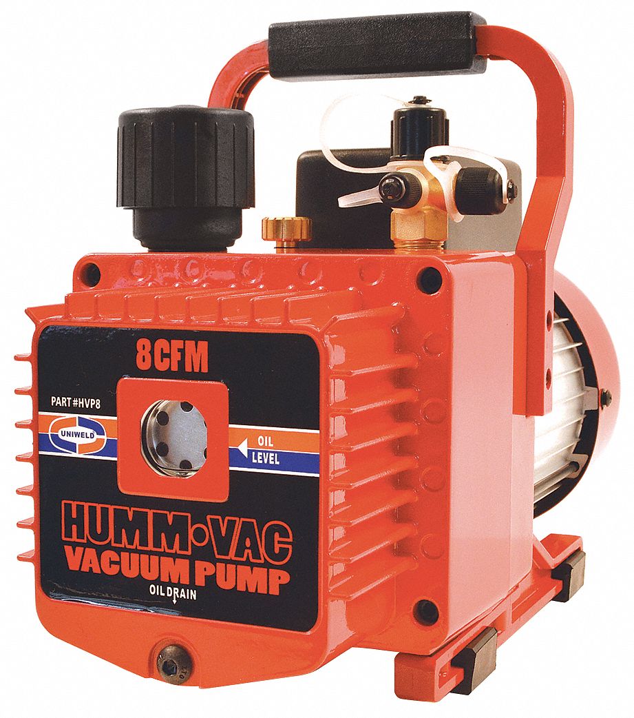 UNIWELD, 8 cfm Displacement, 3/4 hp HP, Refrigerant Evacuation Pump