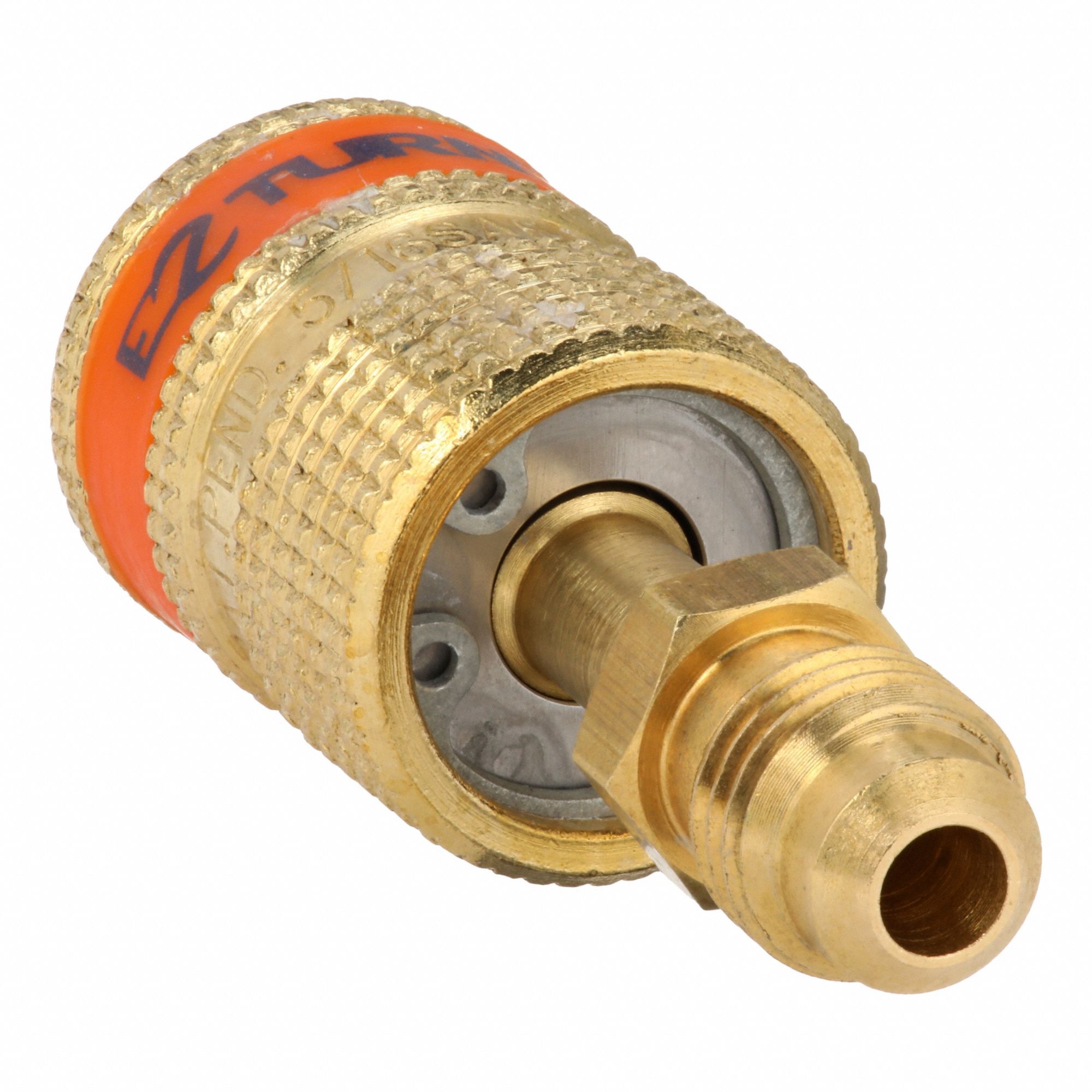 Anti-Blowback Adapter: 13/16 in Lg, 180° Angle, Input 1/4 in Male SAE Right-Hand