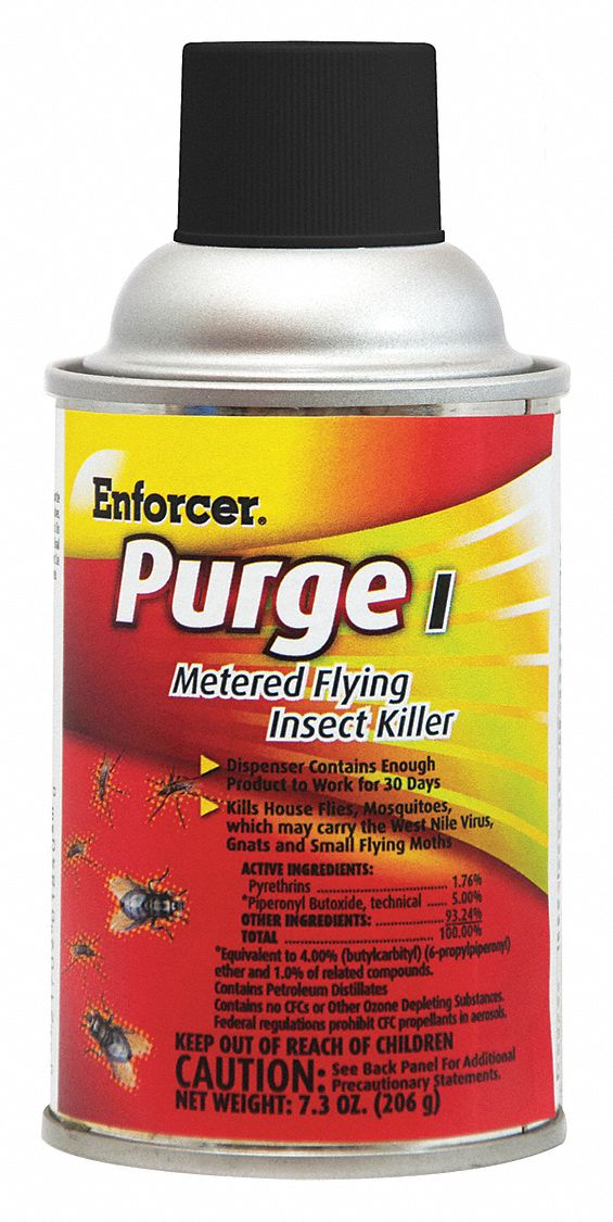 Insect Killer: Aerosol, Piperonyl Butoxide/Pyrethrins, DEET-Free, Indoor Only, 12 PK
