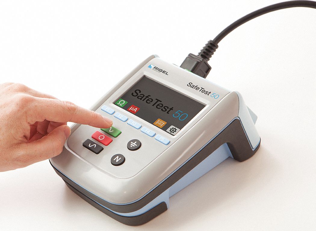 Biomedical Electrical Safety Tester: 0 to 20A, 0 to 9.999mA, Color LCD