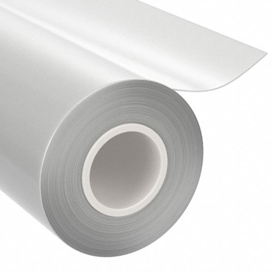 Roll Stock: 12 in Wd, 25 ft Lg, White, Opaque, 5,000 psi Tensile Strength,  Acrylic Adhesive, Std