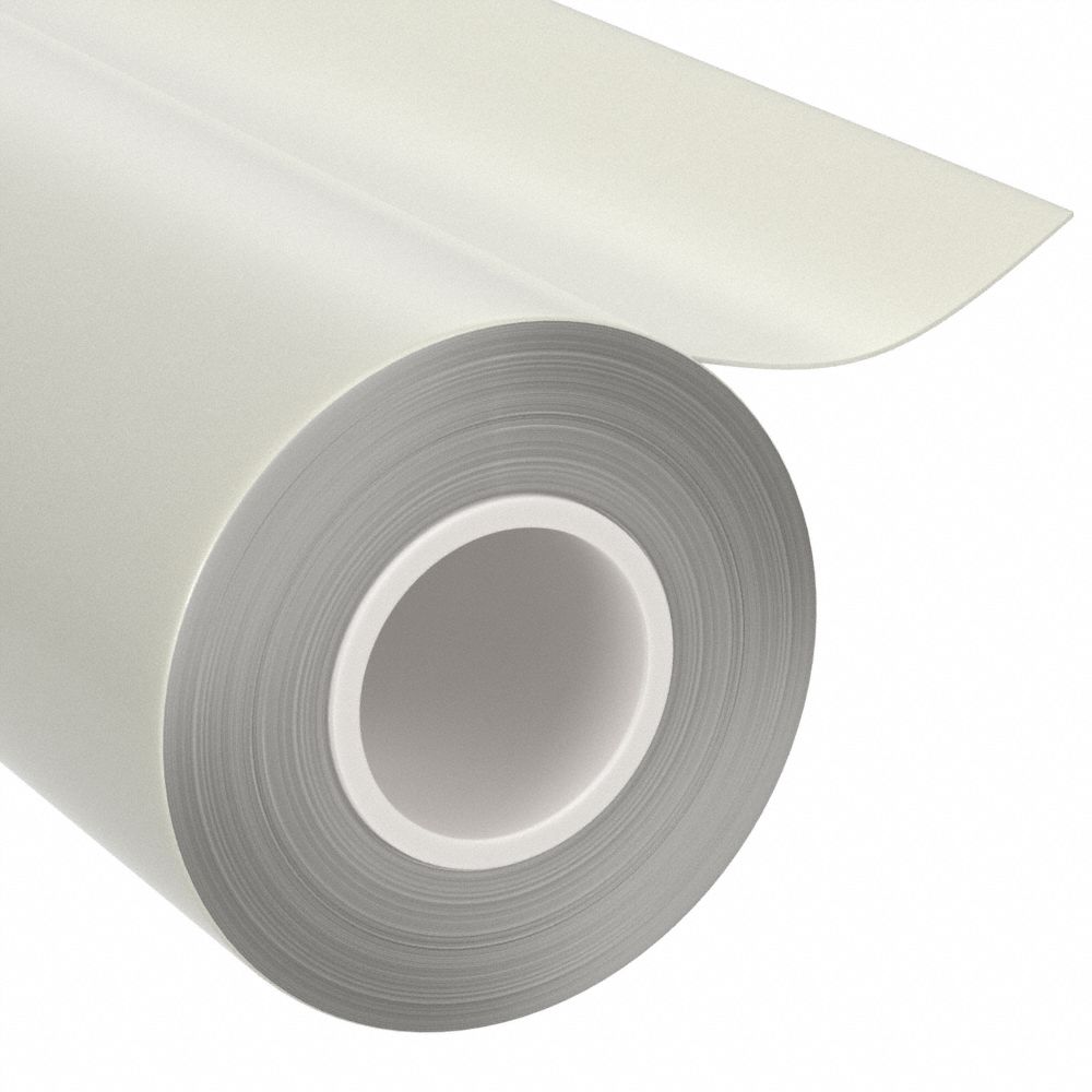 Polyethylene Roll: 0.01 in Thick, 10 in x 12 ft, Opaque, Off-White, 5, 000 psi Tensile Strength