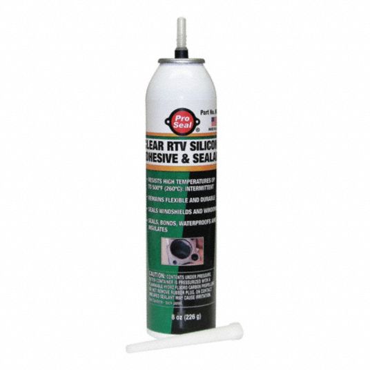 PRO SEAL Clear RTV Silicone Sealant, Silicone, 8.0 oz 53TE4180730