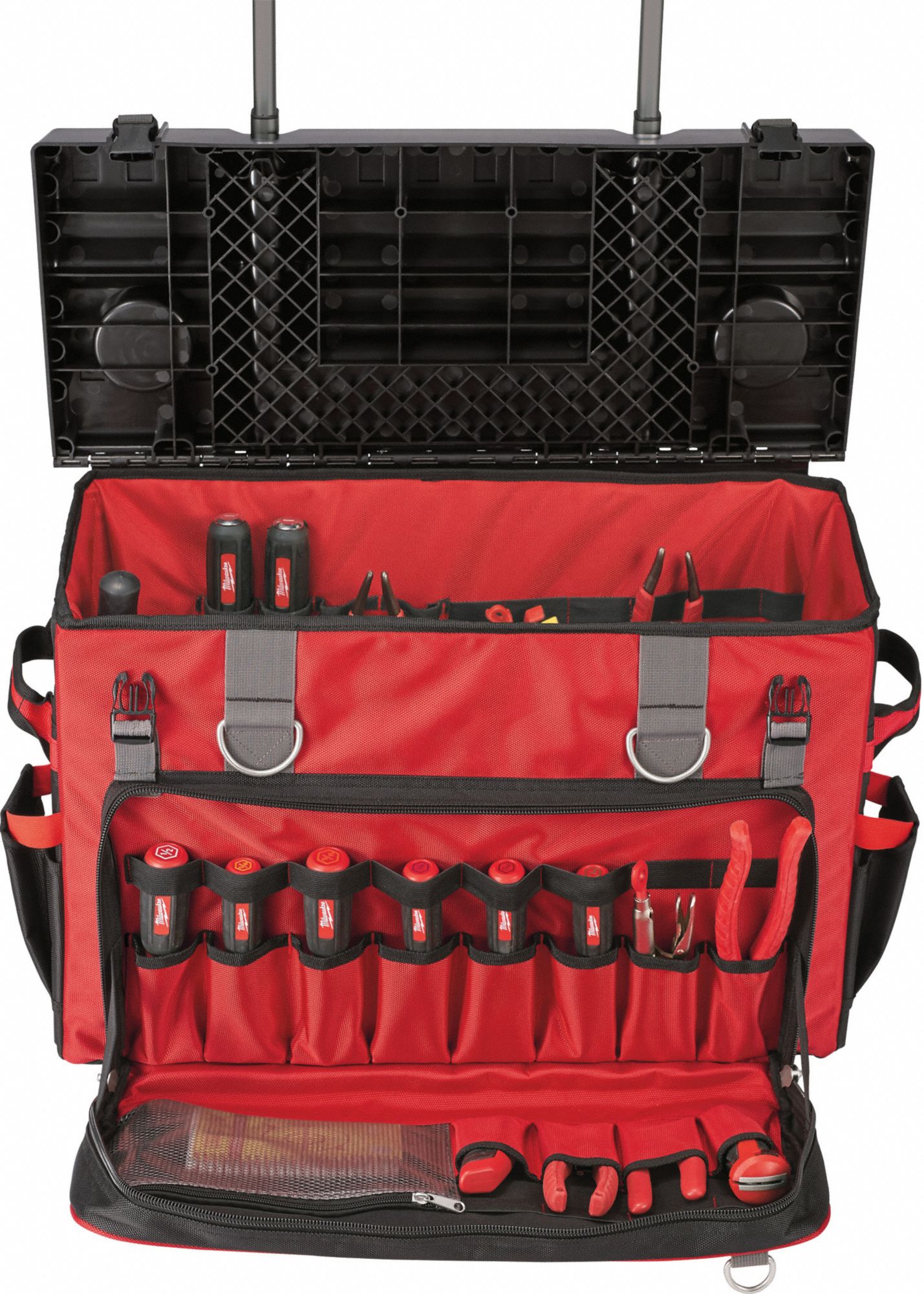MILWAUKEE Polyester, General Purpose, Rolling Tool Bag, Number of