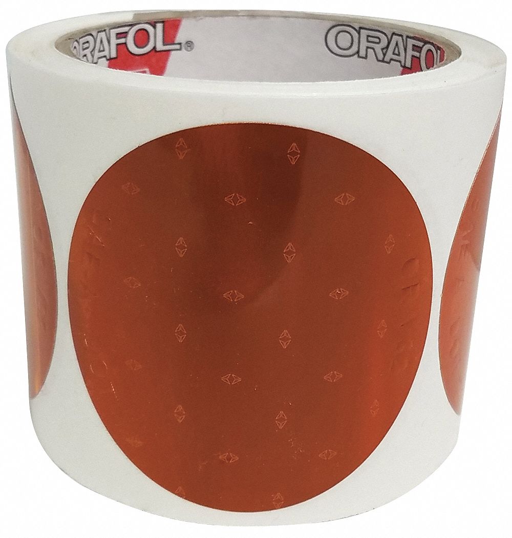 Reflective Tape: Construction/Emergency Vehicles/Trucks and Trailers, Amber, 3 in Wd, 3 in Lg