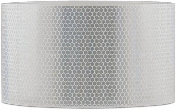 Reflective Tape: Rail, White, 4 in Wd, 50 yd Lg, Acrylic