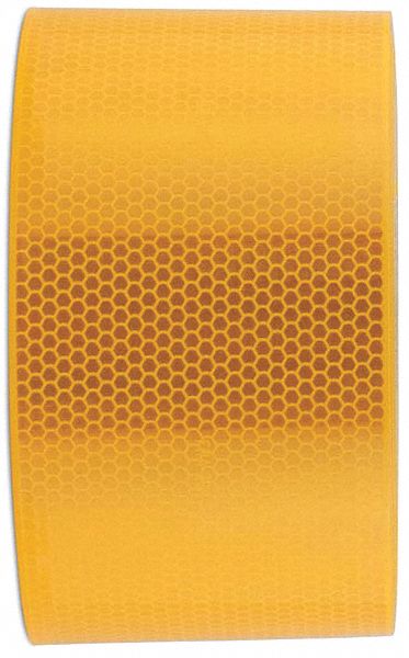 Reflective Tape: Rail, Yellow, 4 in Wd, 50 yd Lg, Acrylic