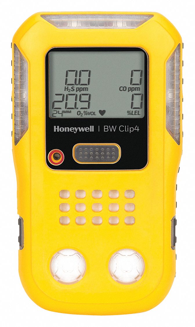 GAS DETECTOR,LEL,O2,CO,H2S,YELLOW,LCD