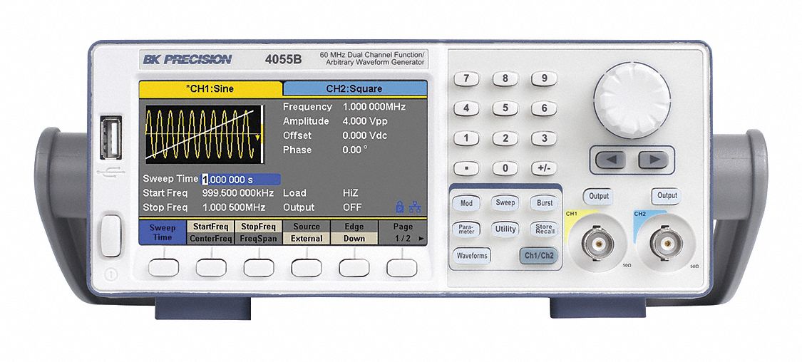 B&K PRECISION Signal Generator, 4.5" Color LCD, 60 MHz 53TY754055B