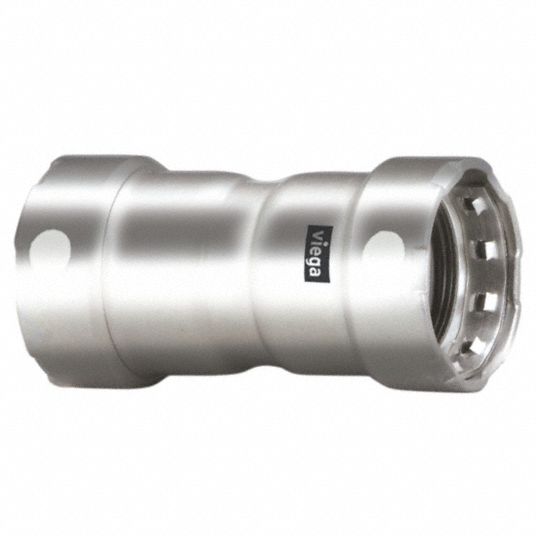 VIEGA MEGAPRESS STAINLESS 304 Coupling with stop, 1 in x 1 in Tube Size 53TZ3495295 Grainger