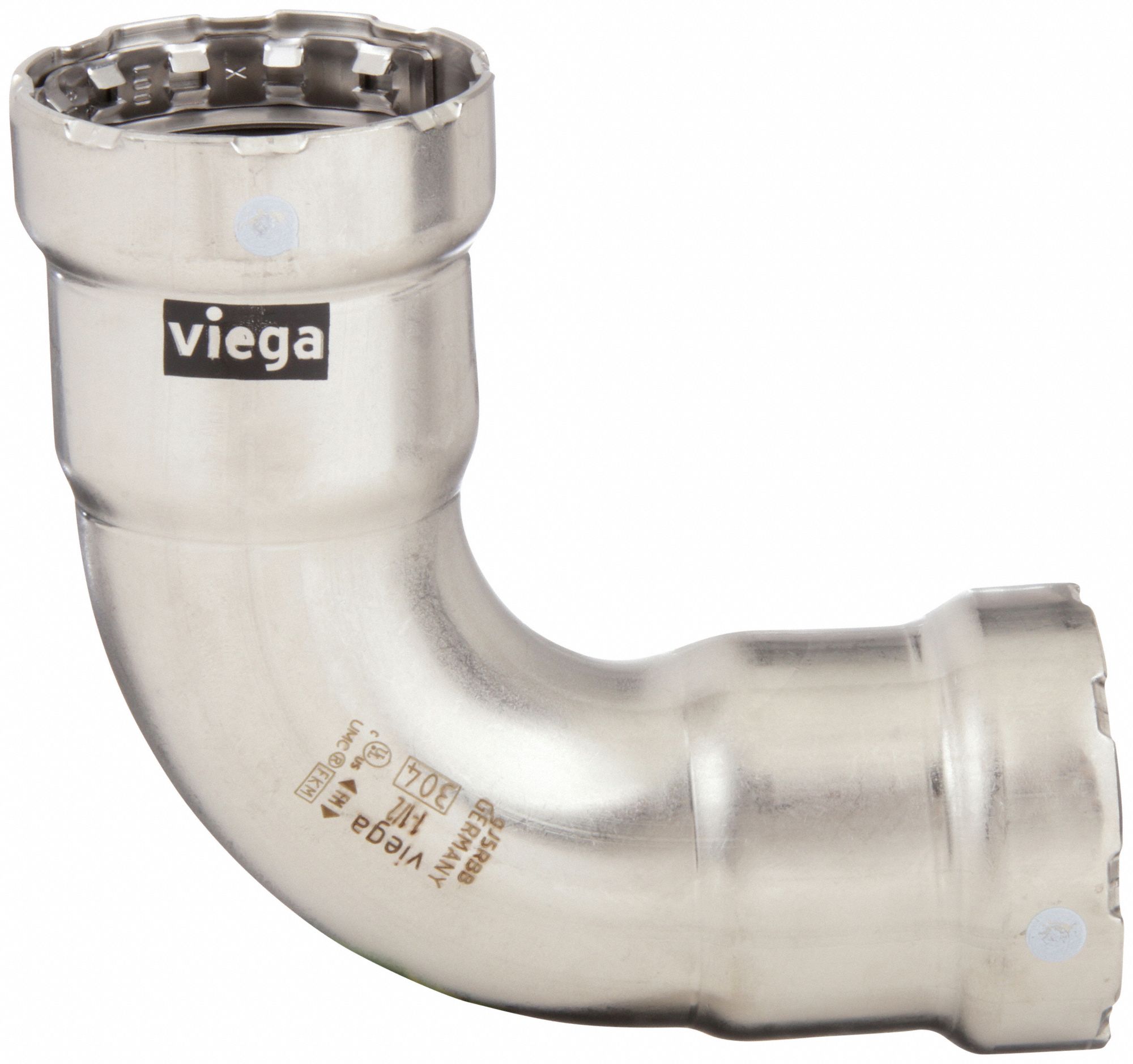 Viega Megapress 90 Degree Elbow 304 Stainless Steel Press Fit X Press Fit 1 In X 1 In Pipe 9452
