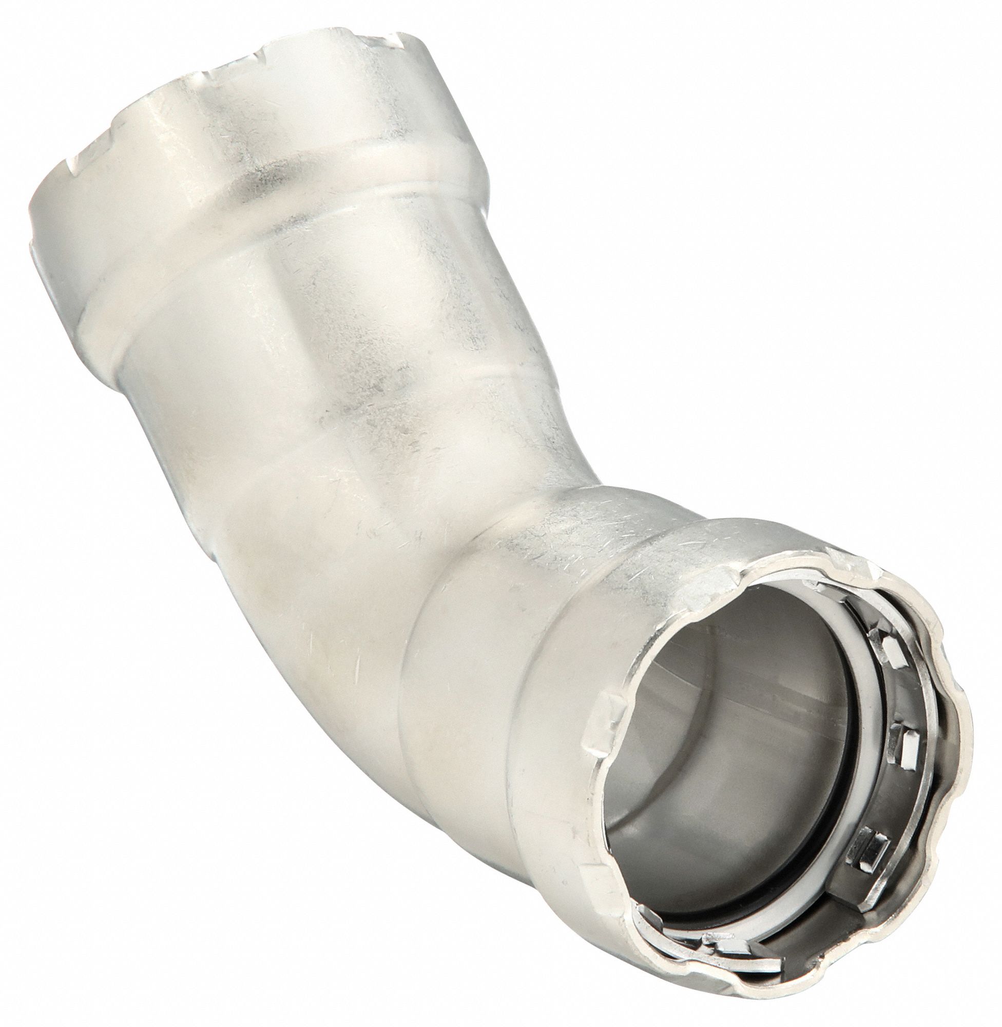 Crimp Elbow Fitting: 1 1/2 in Pipe x 1 1/2 in Pipe Size, Press-fit x Press-fit, FKM
