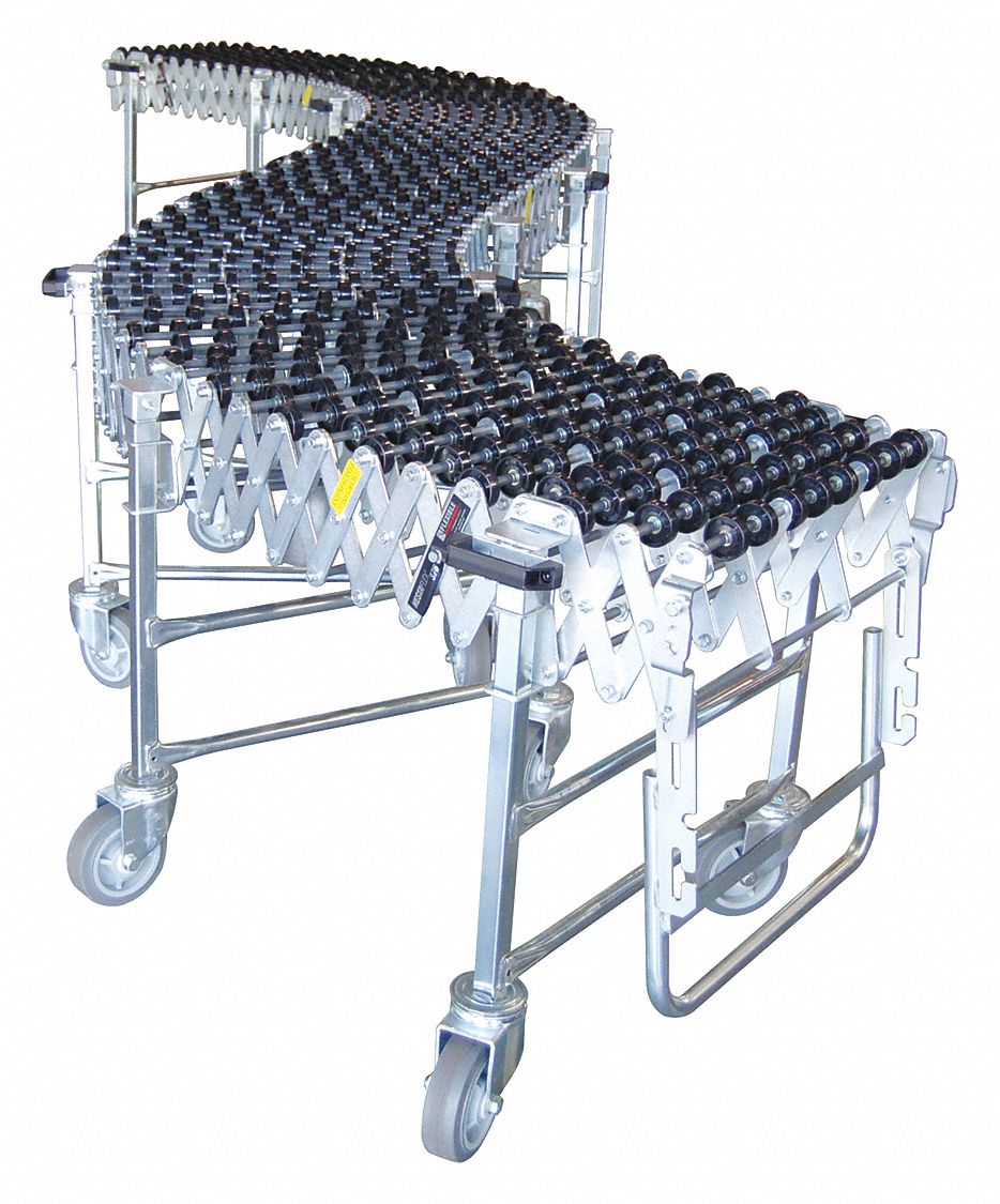 NESTAFLEX Skate Wheel Conveyor, MediumDuty, Flexible, Plastic Skate Wheel Material 53UC61