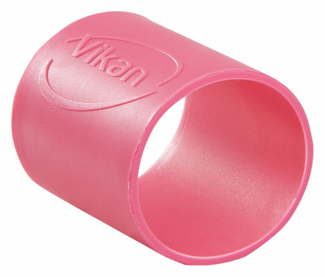 Rubber Band: Silicone Rubber, 1 1/4 in Lg, 7/16 in Wd, Pink, 5 PK