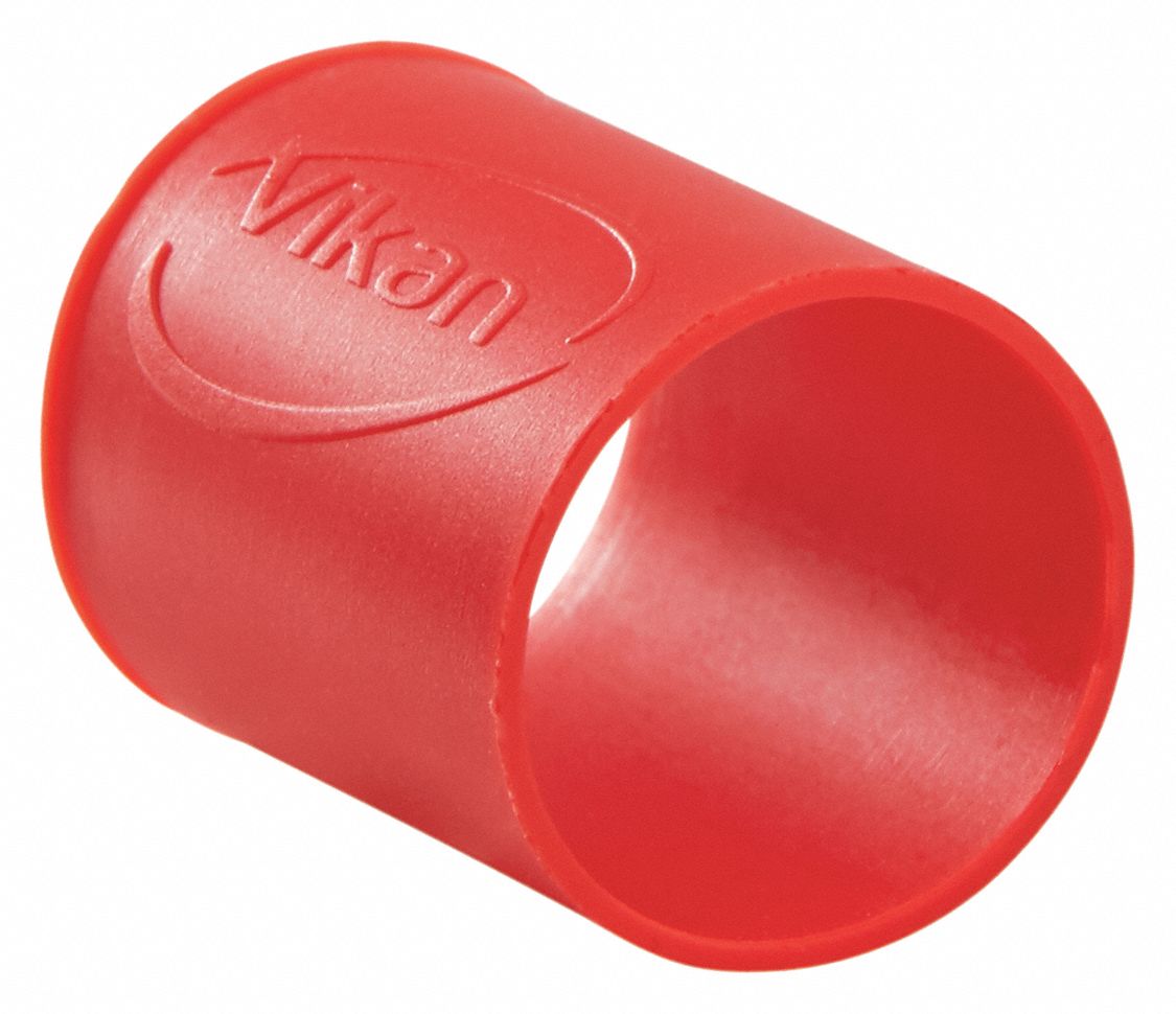 Rubber Band: Silicone Rubber, 1 1/4 in Lg, 7/16 in Wd, Red, 5 PK