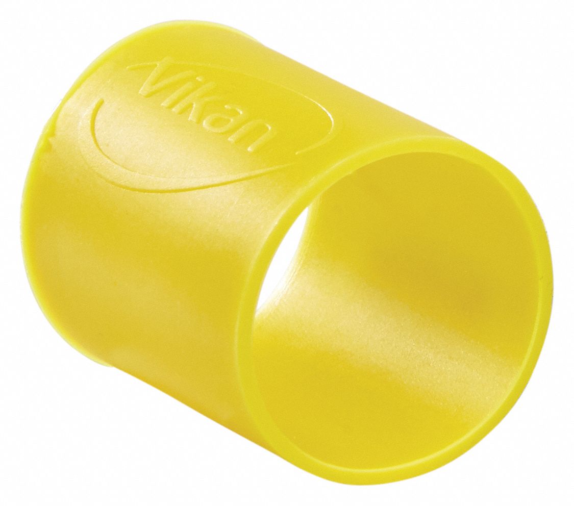 Rubber Band: Silicone Rubber, 1 1/4 in Lg, 7/16 in Wd, Yellow, 5 PK