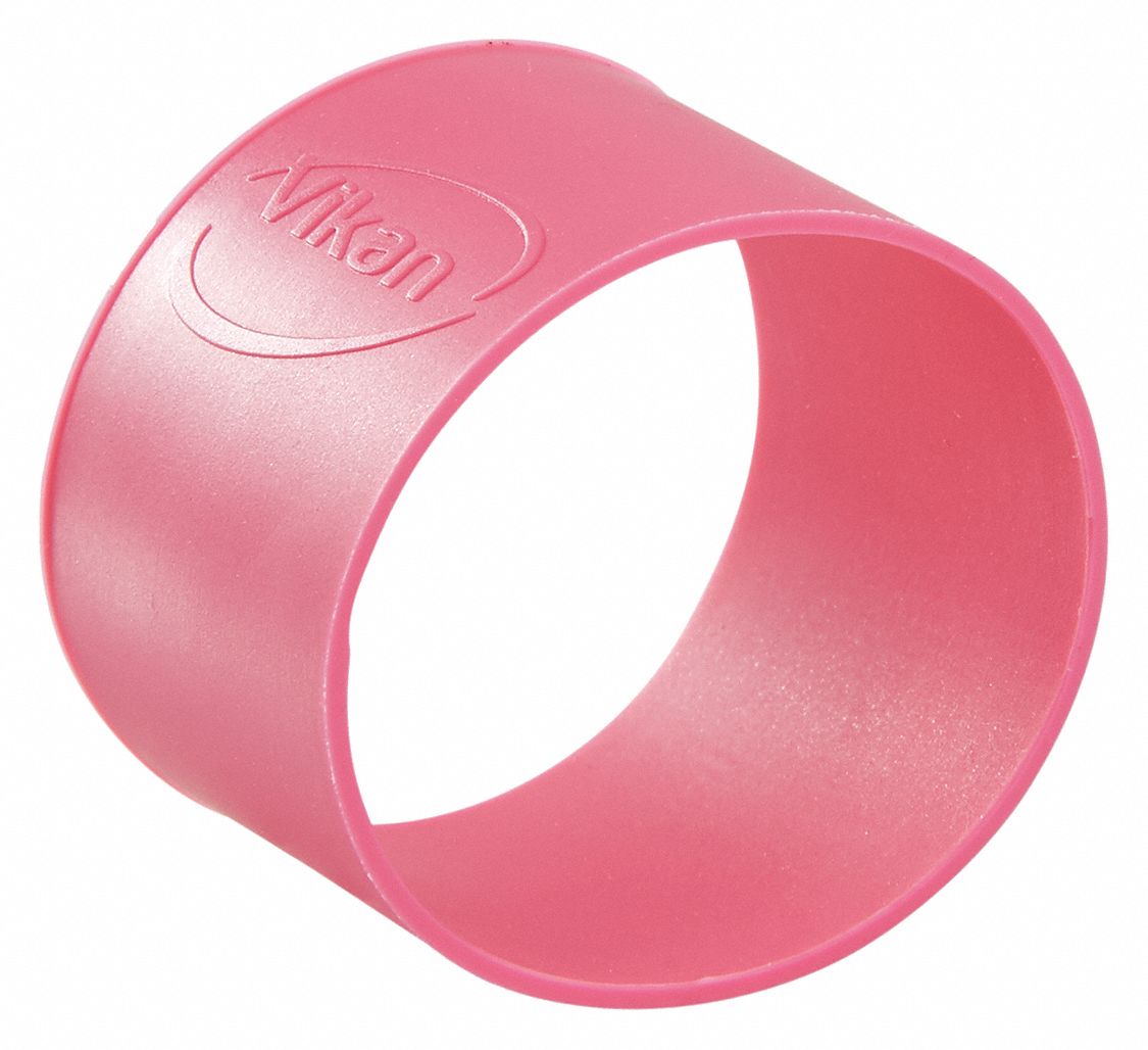 Rubber Band: Silicone Rubber, 5 1/2 in Lg, 7/16 in Wd, Pink, 5 PK