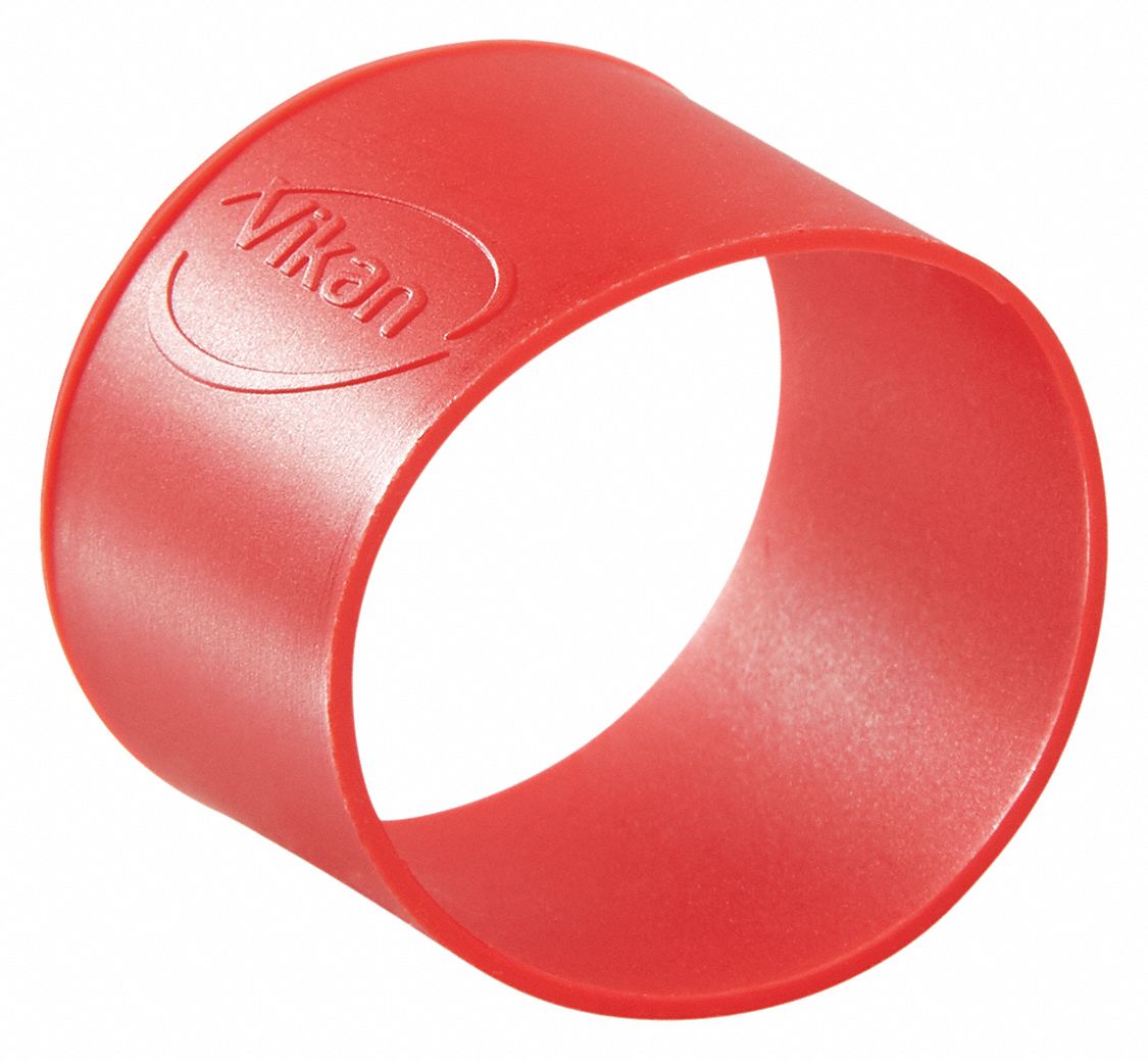 Rubber Band: Silicone Rubber, 5 1/2 in Lg, 7/16 in Wd, Red, 5 PK