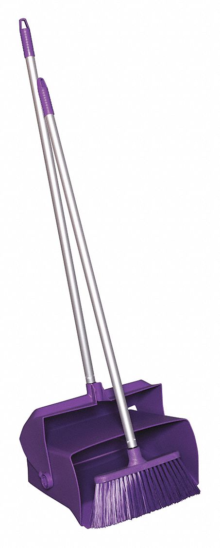 LOBBY DUST PAN W/BROOM,PURPLE,COLOR CODE